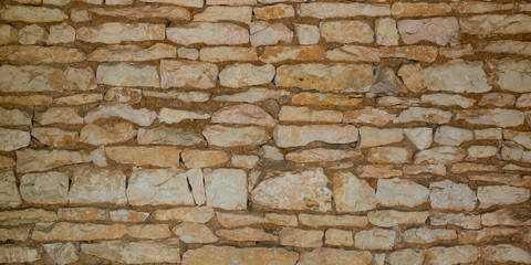 Closeup of stripe stone wall pattern texture background