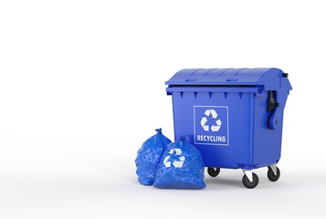 trash container with garbage bags