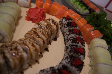 sushi roll set,  delicious seafood