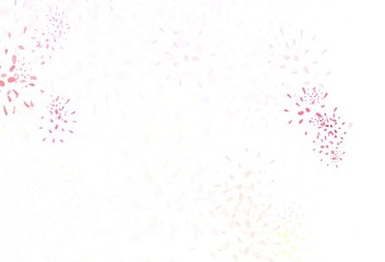 Light Pink vector doodle layout with leaves.