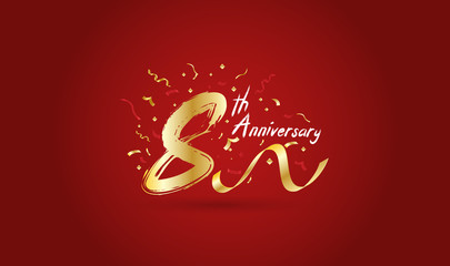 Anniversary celebration background. with the 8th number in gold and with the words golden anniversary celebration.