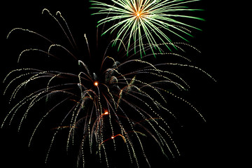 Obraz premium New Years or 4th of July Fireworks in a Night Sky