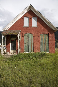Old boarded up Victorian home in Silverton Colorado