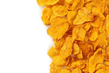 corn flakes isolated on white