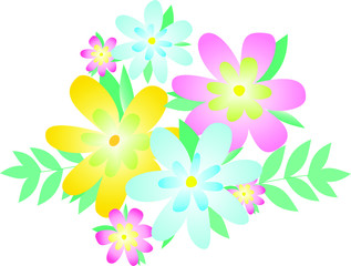 Spring flowers vector flat icon. Bouquet for greeting 