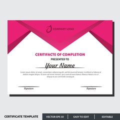 Certificate template for completion. Modern professional creative certificate template.