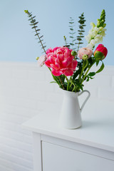 beautiful house in mountains on a sunny day