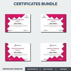 Certificate template for completion. Modern professional creative certificate template.
