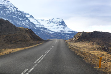 Beautiful mountains along the ring road, route 1 in Iceland
