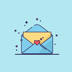 Latter envelope with a symbol of love - vector illustration