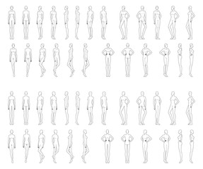 Fashion template of standing women. 