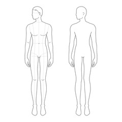 Fashion template of standing men. 