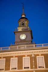 Independence Hall with deep blue sky on July 3, 2008, Philadelphia, PA