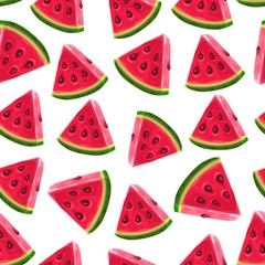 Watermelon slices seamless pattern