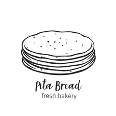 Pita bread outline