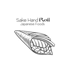 Sake hand roll outline