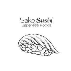 Sake sushi outline.