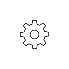 cogwheel mechanism icon. outline gear icon. mechanism concept. Stock Vector illustration isolated on white background.