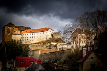 Castle and chateau high on a rock