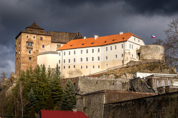 Castle and chateau high on a rock