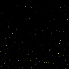 Gold Glitter Stars. Luxury Shiny Confetti.