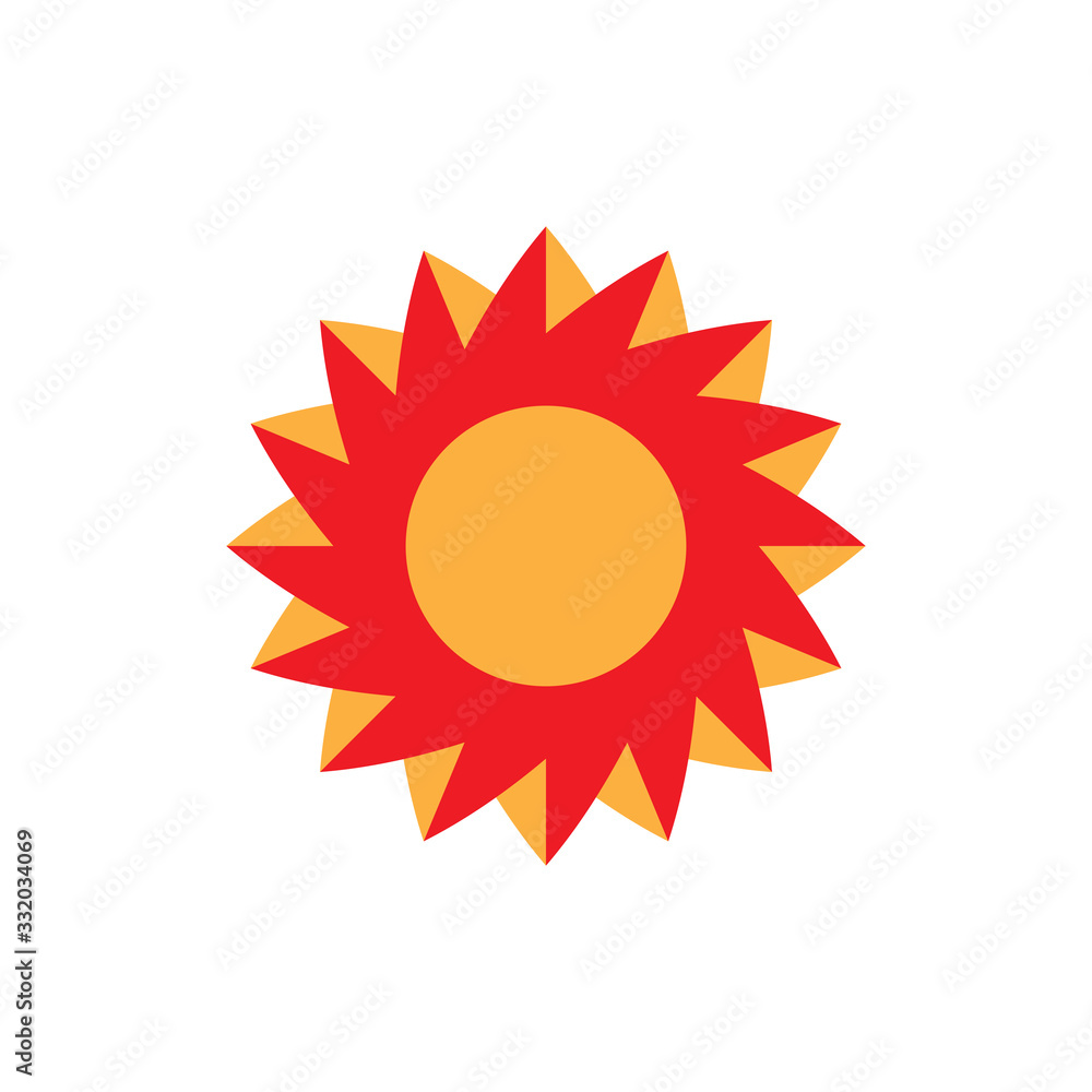 Sticker 3D Sun logo design vector