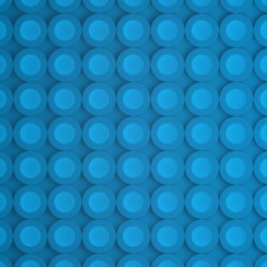 Abstract background with pastel blue cylinders on blue background; circle seamless pattern; modern stylish texture 3d rendering, 3d illustration