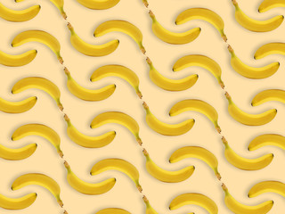 seamless abstract banana pattern on the beige background