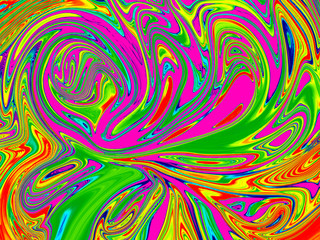 Unique delicately textured swirled liquified modern abstract design perfect for wallpapers and backgrounds in bright  multi-colored neon  tints and hues.     