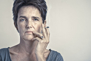 Doubting Woman with cigarette