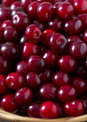 cherries on wooden surface