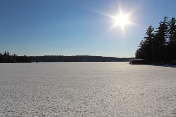 Adirondack lake in winter