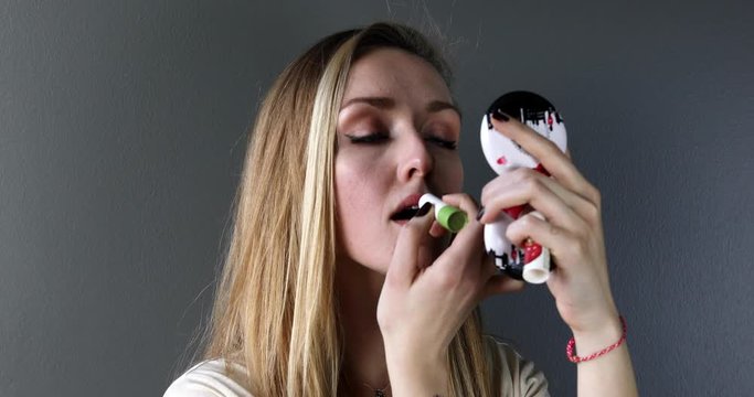 Young Beautiful Girl Doing Make Up