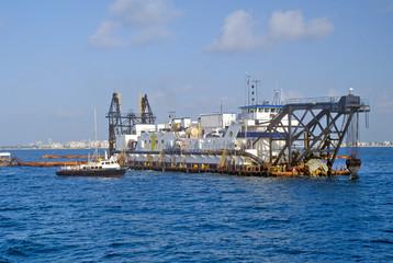Dredging Miami Bay, Miami, Florida