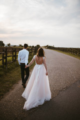 The bride and groom on their wedding day