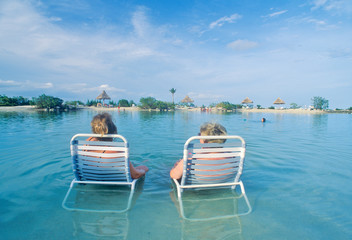 Relaxing in the water at Hawk's Cay Resort, Key West, Florida