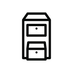 File cabinet icons , vector template illustration emblem isolated , business office save document, outline solid black background white