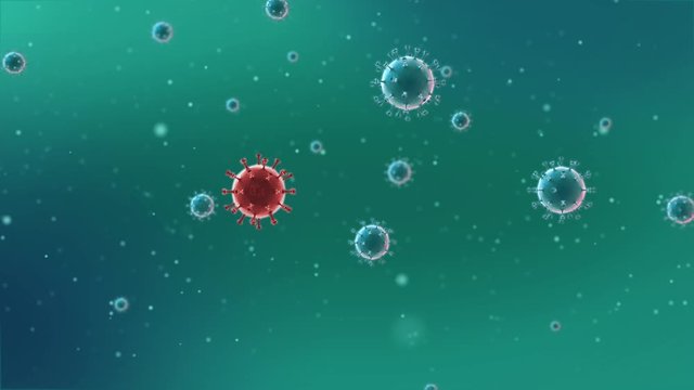 Coronavirus. Microscopic view of coronavirus. 3D Rendering