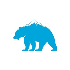 silhouette polar bear logo design vector illustrations 
