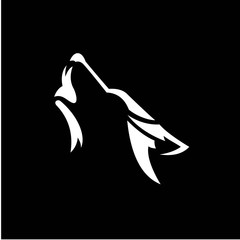 wolf head logo icon design vector illustration on black background