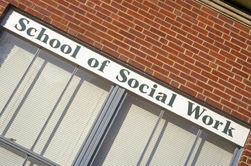 School of Social Work Sign, University of Iowa, Iowa City, Iowa