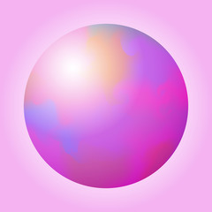 Ball with color overflows. Abstract design. Vector illustration.