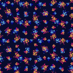 Fototapeta na wymiar Summer flower pattern. Hand drawn pattern.