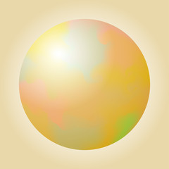 Ball with color overflows. Abstract design. Vector illustration.