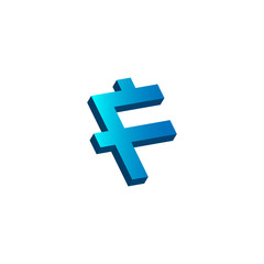 Obraz premium initial letter f logo prospective blue