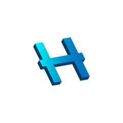 Obraz premium initial letter h logo prospective blue