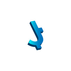 initial letter j logo prospective blue