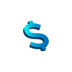 initial letter s logo prospective blue