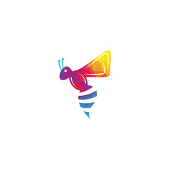 Bee Logo design, bee logo, Concept for honey package design. Bee Logo Template vector icon illustration design.	