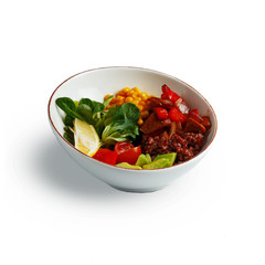 appetizing breakfast, gourmet restaurant dish is a classic serving.